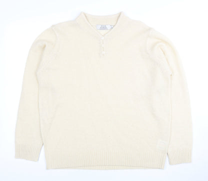 Additional front view of Honor Millburn Women's Ivory Henley Jumper L Casual