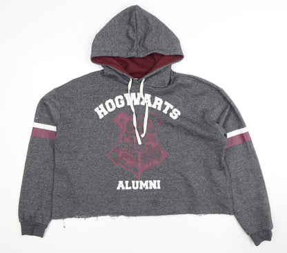 Primark Harry Potter Women's Grey Hoodie, Size 18, Hogwarts Design