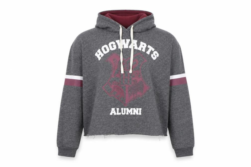 Harry Potter Women's Grey Hoodie, Size 18, Hogwarts Design