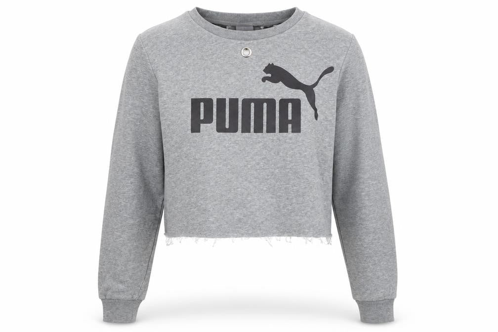 Puma Girls Grey Cropped Pullover Hoodie Size 14-15