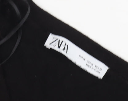 Zara Women's Black V-Neck Pullover Jumper Size 12