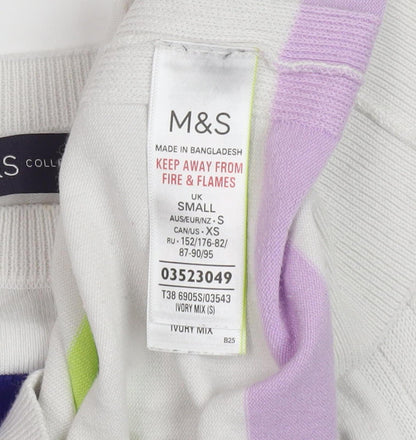 Marks & Spencer Women's Multicoloured Striped Pullover - S