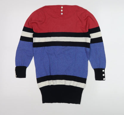 Next Women's Multicoloured Striped Pullover Jumper Size 8