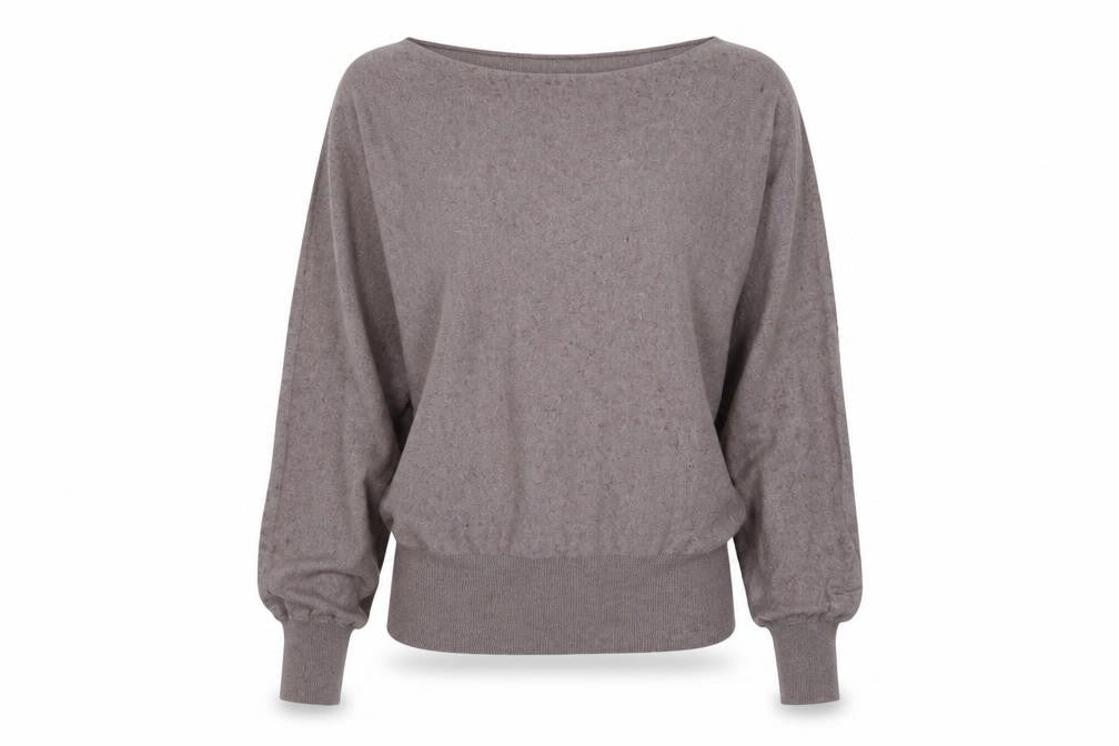Somewhere Women's Brown Boat Neck Long Sleeve Jumper
