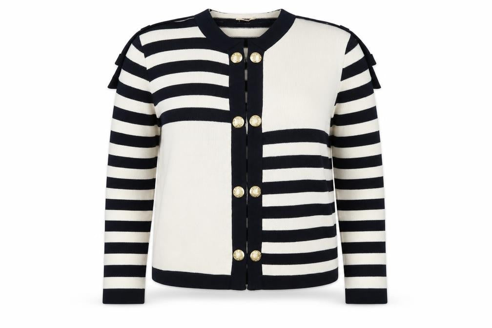Ara Moden Women's Black Striped Cardigan Size 12