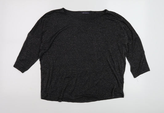 Marks and Spencer Women's Black 3/4 Sleeve Top Size 16