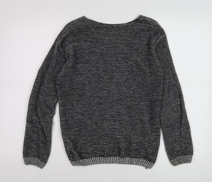 QED London Women's Grey Owl Knit Jumper S