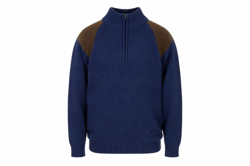 P.G. Field Men's Blue S Full Zip Wool Jumper