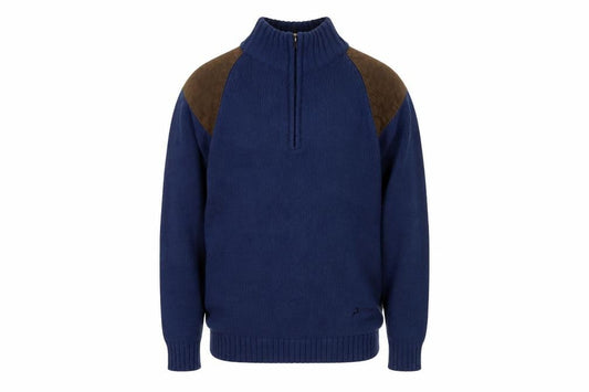 P.G. Field Men's Blue S Full Zip Wool Jumper