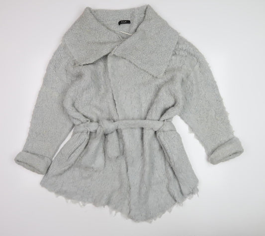 Vila Women's Grey Belted Cardigan, Size M