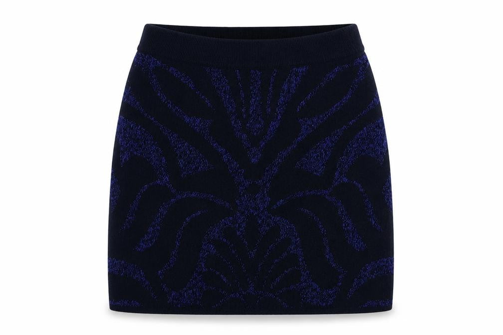 Soaked in Luxury Women's Blue Geometric Skirt
