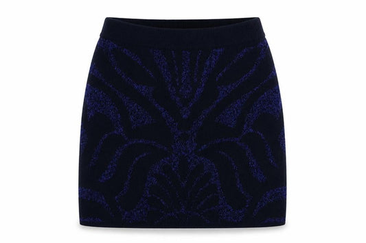 Soaked in Luxury Women's Blue Geometric Skirt