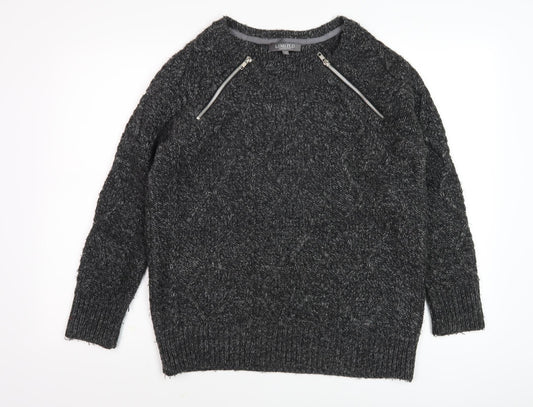 Marks and Spencer Women's Black Crew Neck Pullover Jumper M