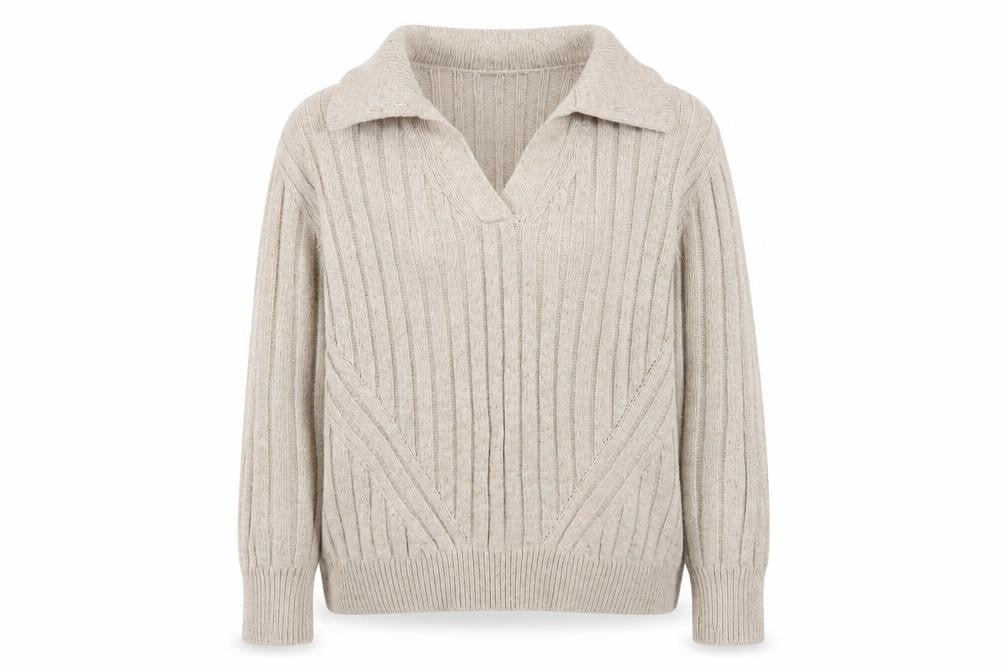 Per Una Women's Beige Collared Pullover M