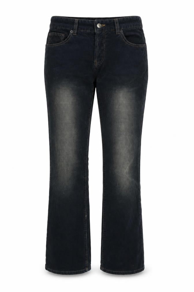 DKNY Men's Black Cropped Corduroy Trousers, Size 26