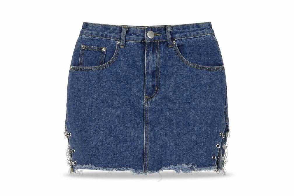 PrettyLittleThing Women's Blue Denim Mini Skirt Size 6