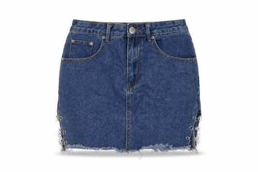 PRETTYLITTLETHING Women's Blue Denim Mini Skirt Size 6