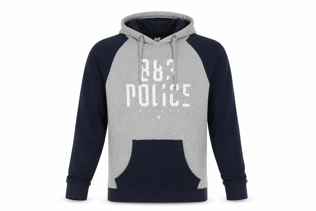 883 Police Men's Grey Pullover Hoodie, Size S