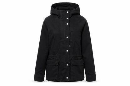 Gap Women's Black Hooded Jacket Medium Casual Style