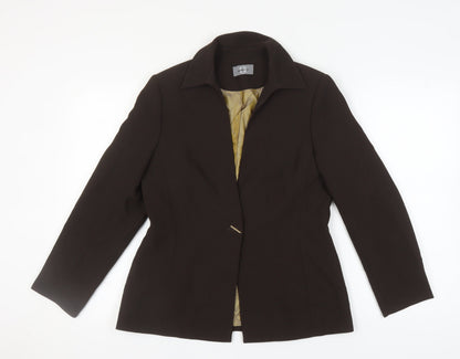 Additional front view of Amaranto Brown Women's Blazer, size 12, Long Sleeve