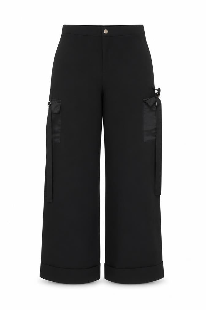 Missguided Women's Black Cargo Trousers Size 8