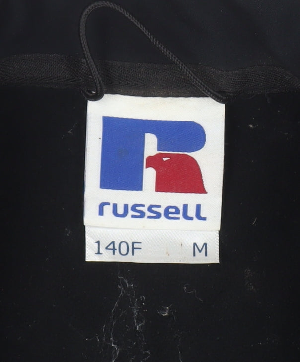 Russell Men's Black Mid-Length Jacket, M, Full Zip