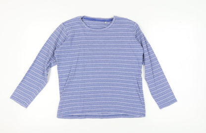 EWM Women's Blue Striped Long Sleeve T-Shirt M