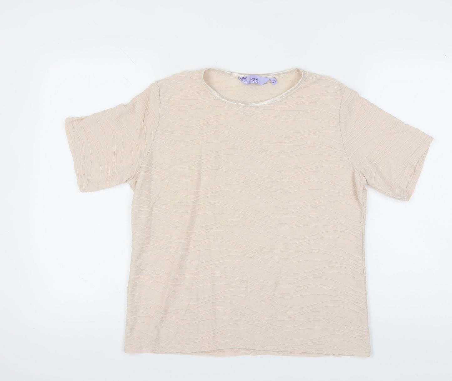 Honor Millburn Women's Beige Short Sleeve Top M