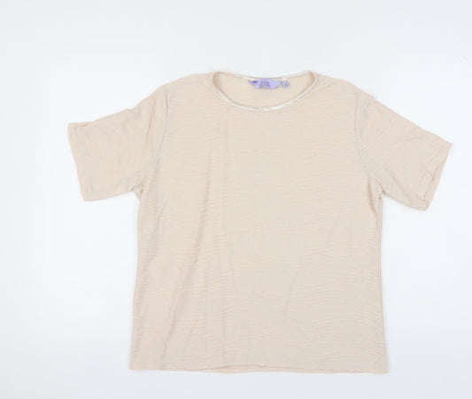 Honor Millburn Women's Beige Short Sleeve Top M