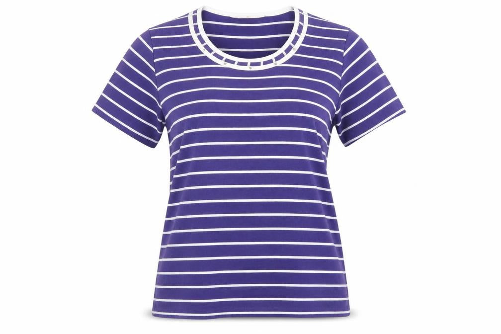 Honor Millburn Women's Blue Striped T-Shirt Size L