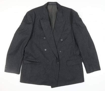 Centaur Men's Grey Pinstripe Wool Blazer Jacket 46R