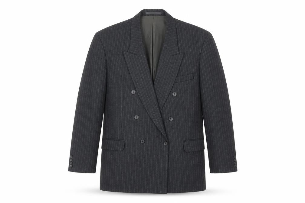 Centaur Men's Grey Pinstripe Wool Blazer Jacket 46R