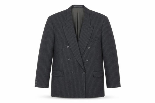 Centaur Men's Grey Pinstripe Wool Blazer Jacket 46R
