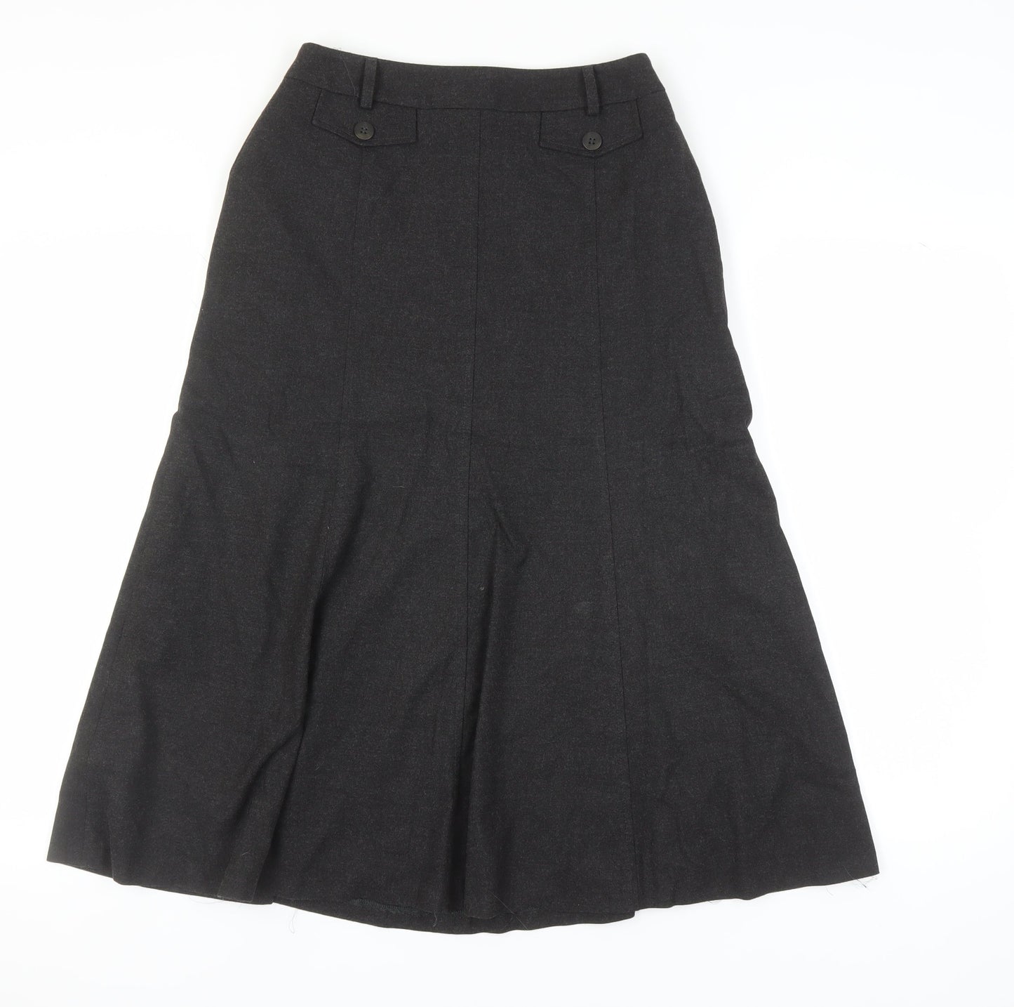 Viyella Women's Black Midi A-Line Skirt UK 8, Petite