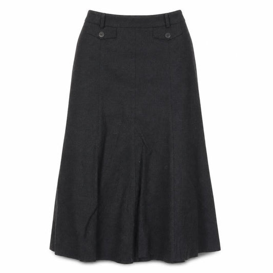 Viyella Women's Black Midi A-Line Skirt UK 8, Petite