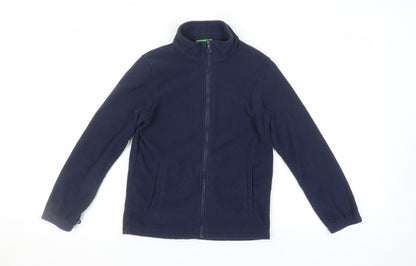 Additional front view of Mountain Warehouse boys’ blue fleece jacket 11-12 years