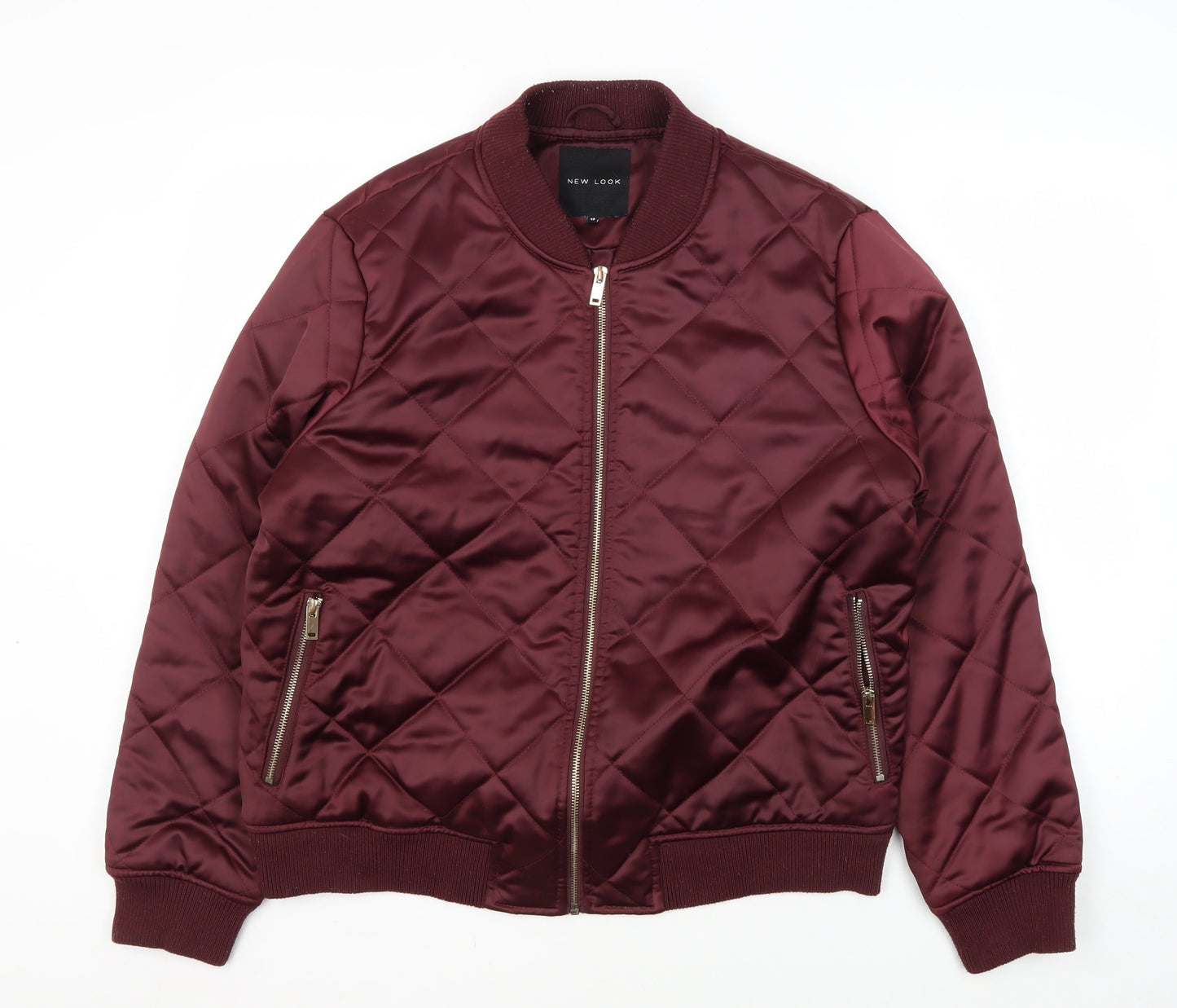 New Look Men's Red Quilted Bomber Jacket Size 18