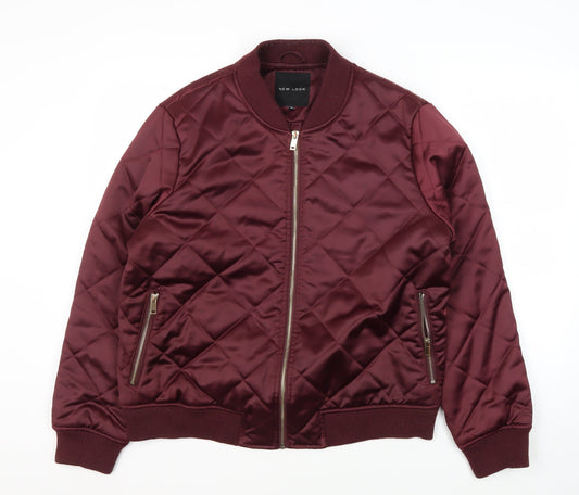 New Look Men's Red Quilted Bomber Jacket Size 18