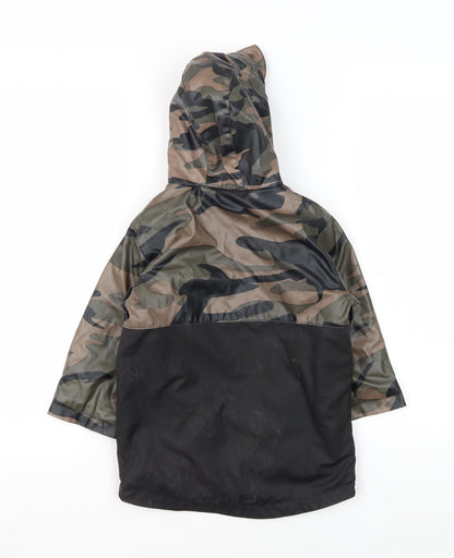 Back view of Firetrap boys’ camouflage rain coat 2-3 years