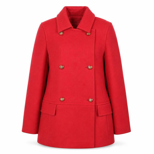 Viyella Women's Red Wool Pea Coat UK 10