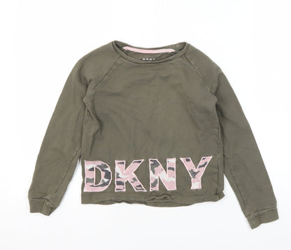 Additional front view of DKNY girls’ green long sleeve t-shirt -, size 10, years