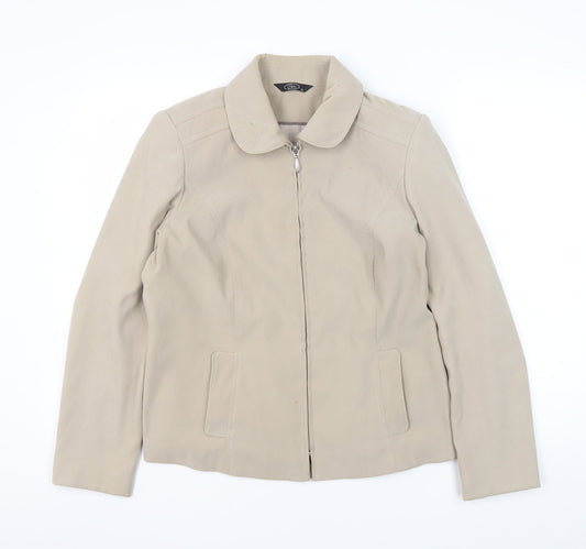 Bm Women's Beige Mid-Length Jacket, Size 12 - Stylish & Versatile