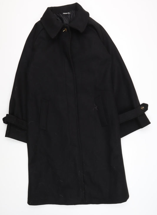 Boohoo Women's Black Cape Coat in Size 8