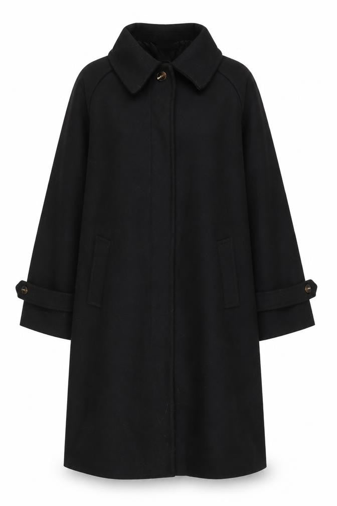 Boohoo Women's Black Cape Coat in Size 8