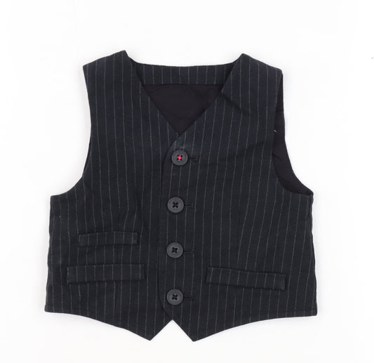 Marks and Spencer Unisex Baby Grey Pinstripe Waistcoat 3-6M