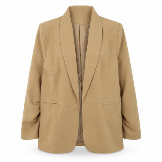 Boohoo Women's Brown Blazer, Size 12, Shawl Lapel