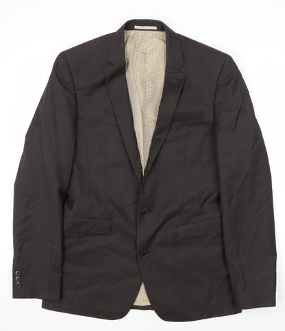 Next Men's Brown Blazer 36 Regular Fit Single Breasted