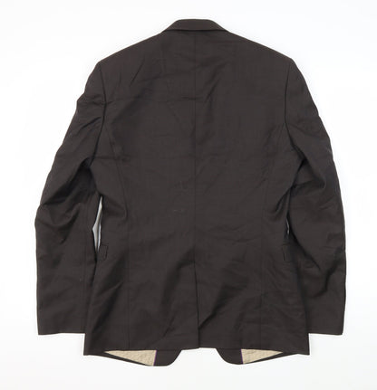 Next Men's Brown Blazer 36 Regular Fit Single Breasted