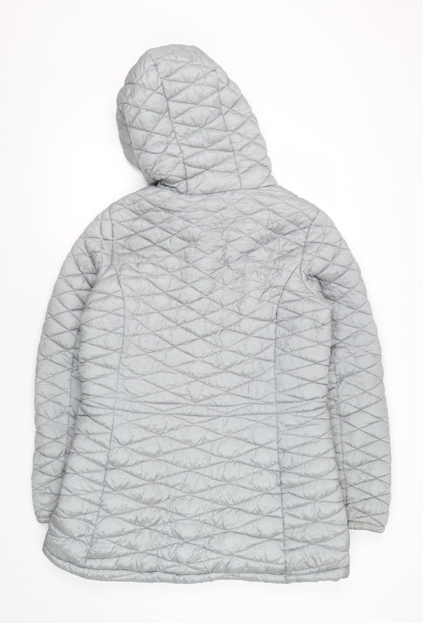 Steve Madden Women's Grey Puffer Jacket M Hooded Zipped