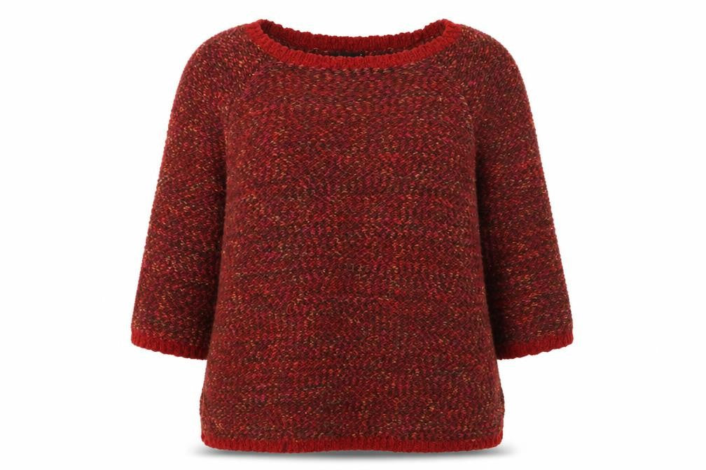 David Emanuel Women's Red XL Jumper, 3/4 Sleeves